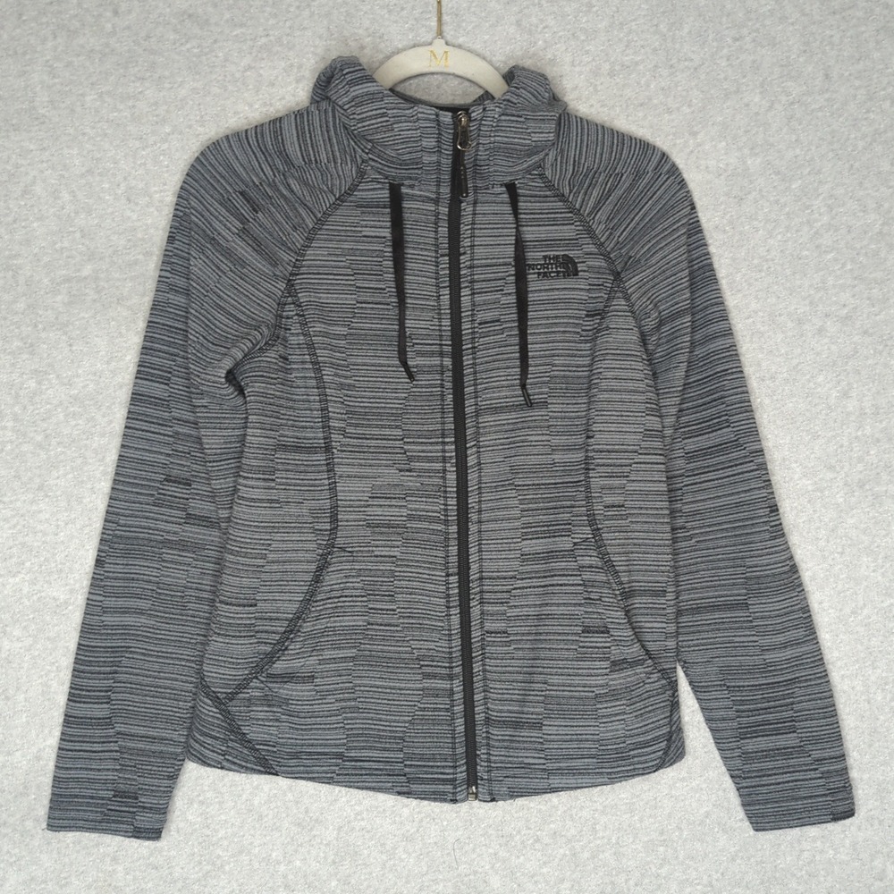 The North Face Womens Full Zip Jacket Heather Gray Striped S‎ Small